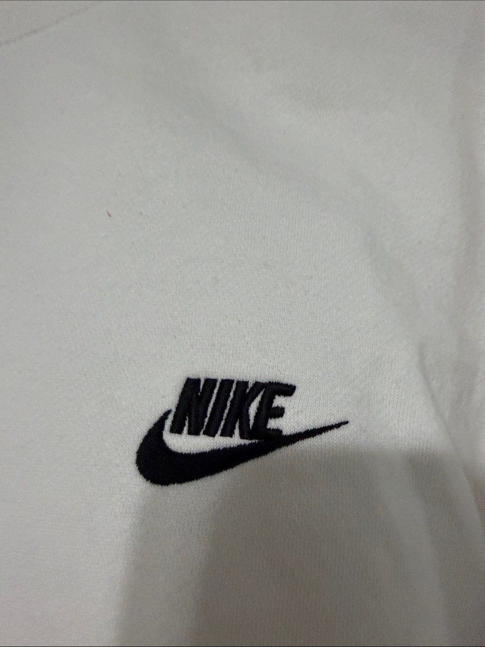 Nike Crewneck Sweatshirt in White with Black Swoosh - Picture 2 of 6